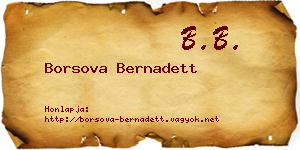Borsova Bernadett névjegykártya